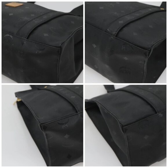 MCM Vicetos Logogram Shoulder Bag PVC Black Gold Auth - Picture 15 of 15